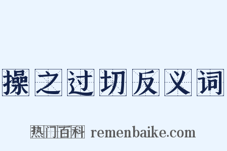 操之过切反义词是什么意思的图片
